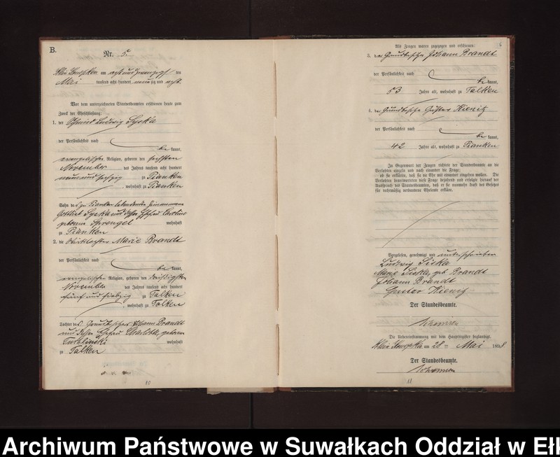 image.from.unit.number "Heiraths-Neben-Register des Preussischen Standes-Amtes Gross Konopken Kreis Loetzen"