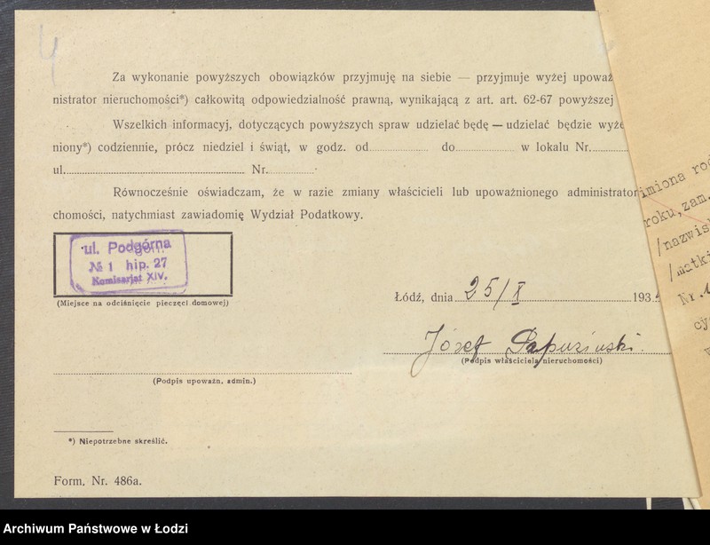 image.from.unit.number "Księga inwentarzowa nieruchomości m. Łodzi ul. Podgórna"