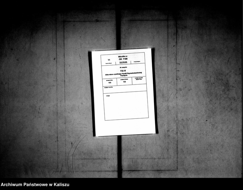 Obraz z jednostki "Księga akt urodzeń, małżeństw, zgonów (duplikat)"