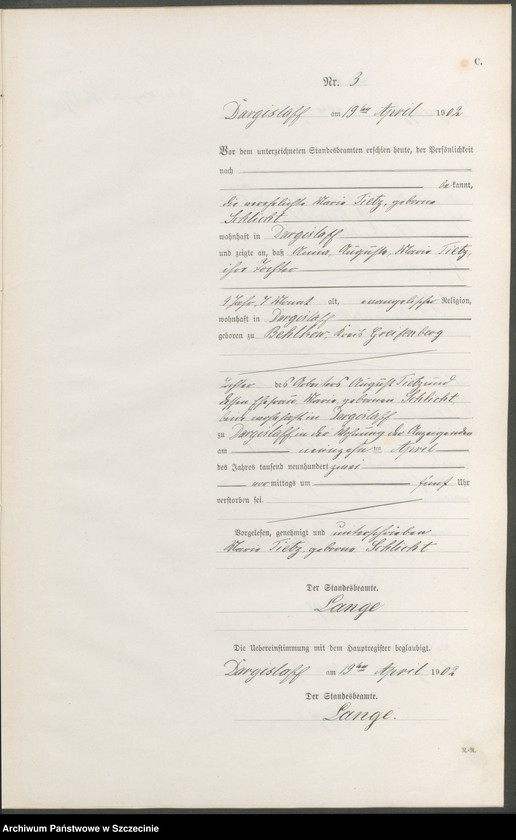 Obraz 6 z jednostki "Sterbe-Register (Neben-Register)"