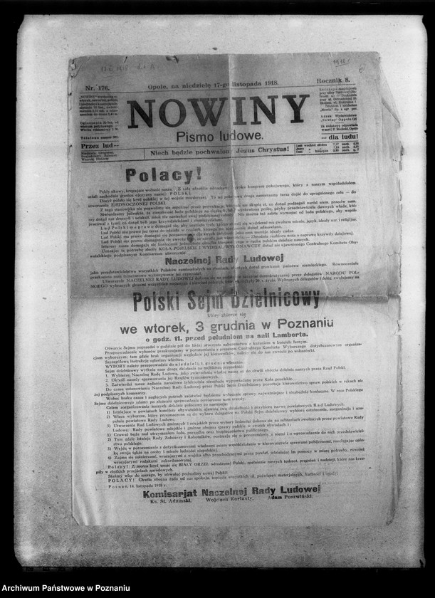 image.from.unit.number "Wybory do Sejmu i Rady Miejskiej - Poznań, Warszawa, Wilno: porządek obrad, odezwy, apele, postulaty, afisze wybocze, listy kandydatów oraz wskazówki dla uczestników plebiscytu na Górnym Śląsku a także statut Komitetu Remigracyjnego w Poznaniu"