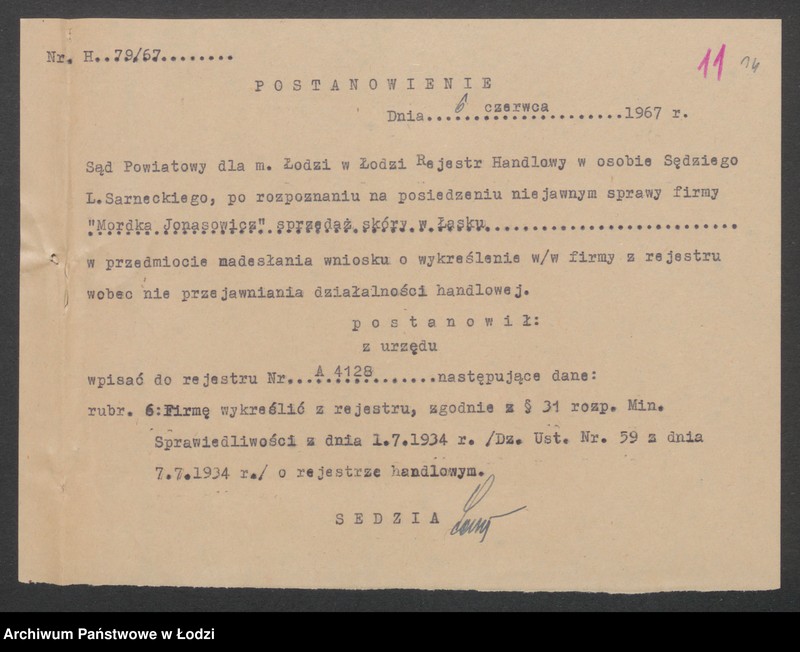 Obraz 16 z jednostki "Mordka Jonasewicz- sprzedaż skóry"