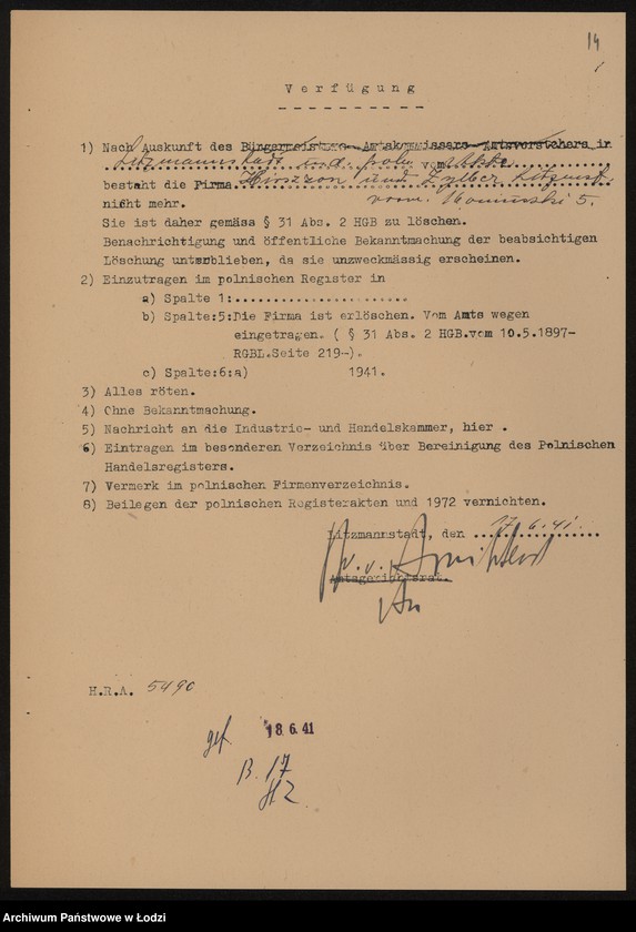 Obraz 16 z jednostki "Hirszon i Zylber- fabryka wyrobów bawełnianych i półwełnianych"