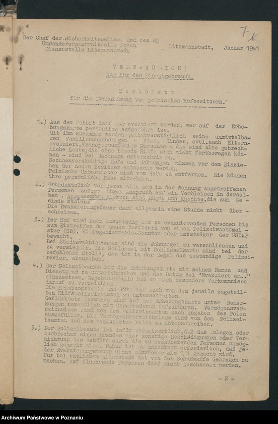 Obraz 10 z jednostki "[Zarządzenia dot. Wysiedlania ludności polskiej]"