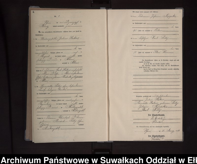 image.from.unit.number "Heiraths-Neben-Register des Königlichen Preussischen Standes-Amtes Orlen Kreis Loetzen"
