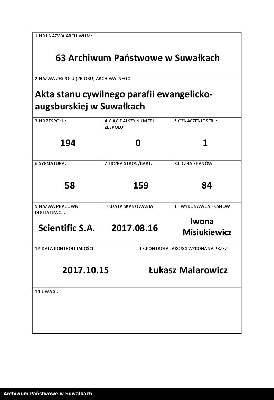 image.from.unit.number "Dublikat" aktov" o rodivšichsja, brakosočetavšichsja i umerilich" Evangeličesko-Augsburgskago prichoda v" g. Suvalkach" na 1914 god""
