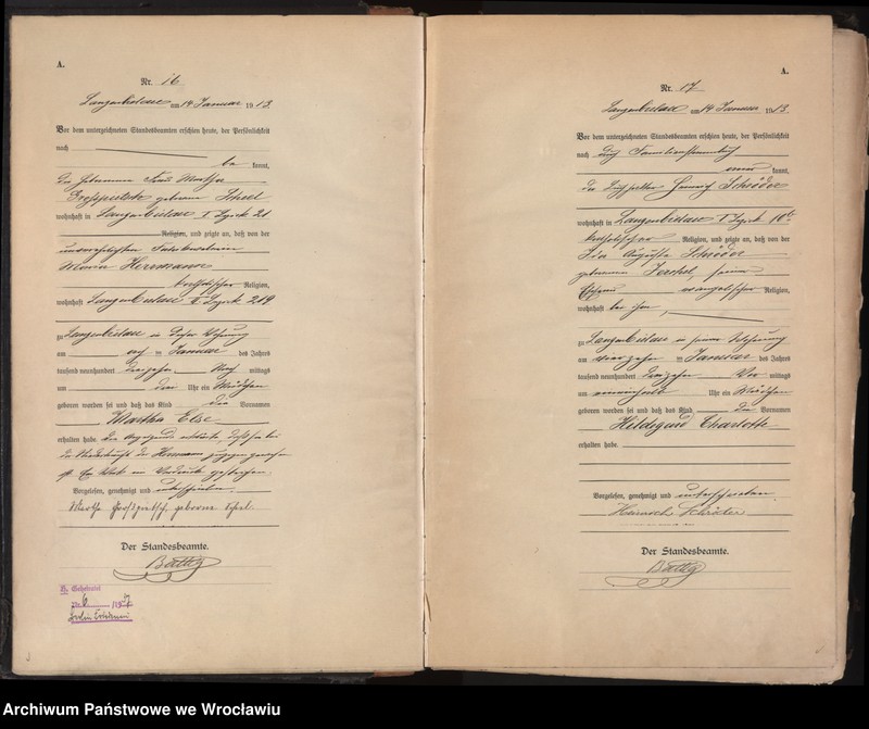 image.from.unit.number "Księga urodzeń Bielawa (Langenbielau) 1913"