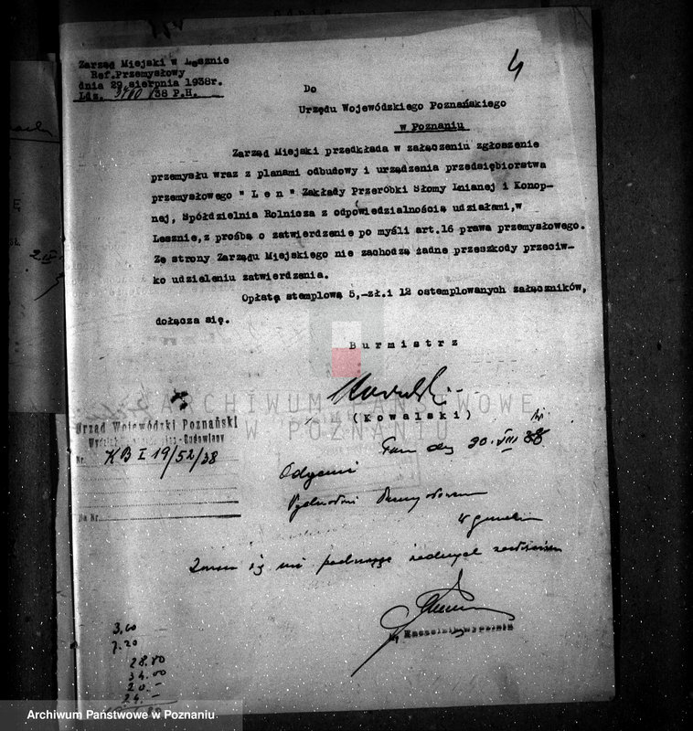 Obraz 8 z jednostki "Zatwierdzenie zakładu przemysłowego Firmy "Len" w Lesznie"