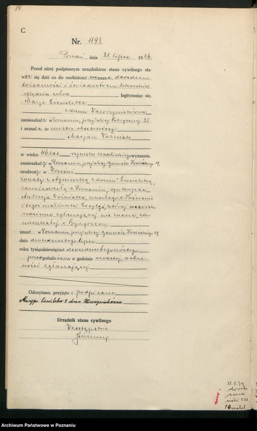 Obraz 16 z jednostki "Księga miejscowa zgonów tom III [Rejestr główny zgonów]"