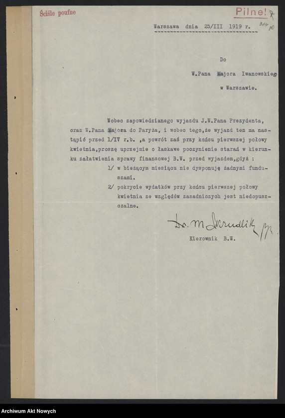 image.from.unit.number "Materiały dotyczące organizacji służby bezpieczeństwa (głównie Biura Wywiadowczego i żandarmerii) oraz memoriały i uwagi brytyjskiej misji policyjnej w sprawie reorganizacji polskiej"