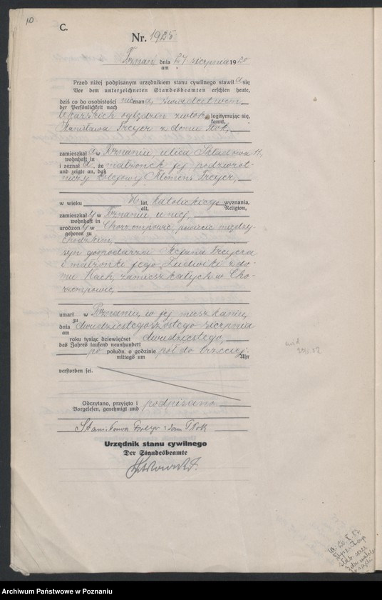 Obraz 12 z jednostki "Księga miejscowa zgonów tom IV [Rejestr główny zgonów]"