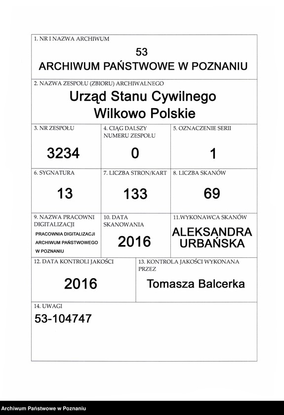 Obraz 1 z jednostki "Księga urodzeń"