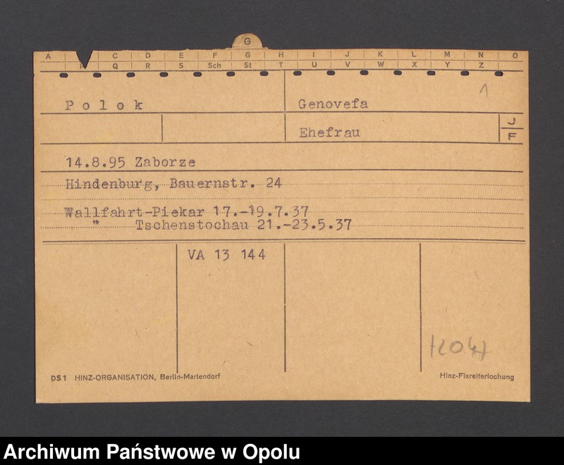 Obraz 3 z jednostki "[Polok Genovefa, ur. 14.08.1895 Zaborze]"