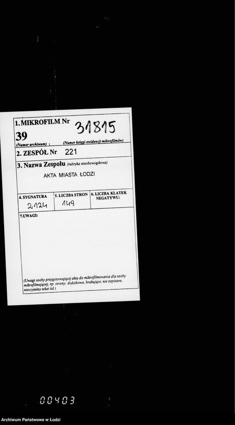 Obraz 2 z jednostki "O najme kvartir dlja okolotočnych nadziratelej lodzinskoj policji"