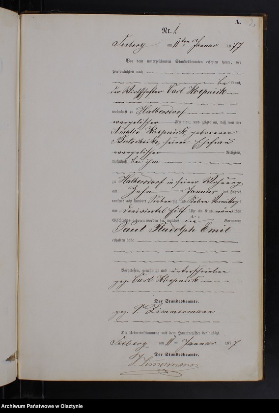 Obraz z jednostki "Geburts-Neben-Register Nr 1 - 45"