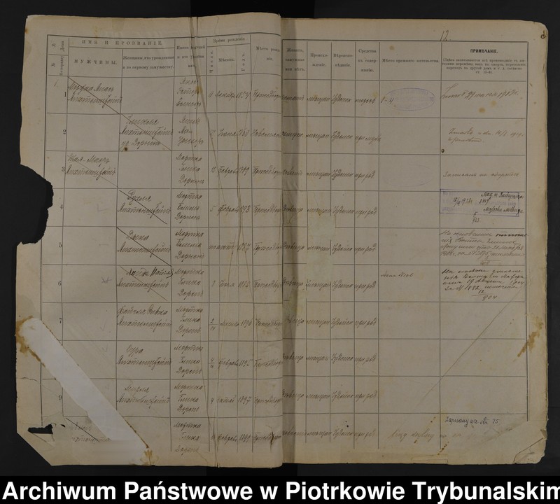 image.from.unit.number "Księga ludnosci stałej m[iasta] Przedborza Tom VII. d[omy] 1 - 26 W[idoma]"