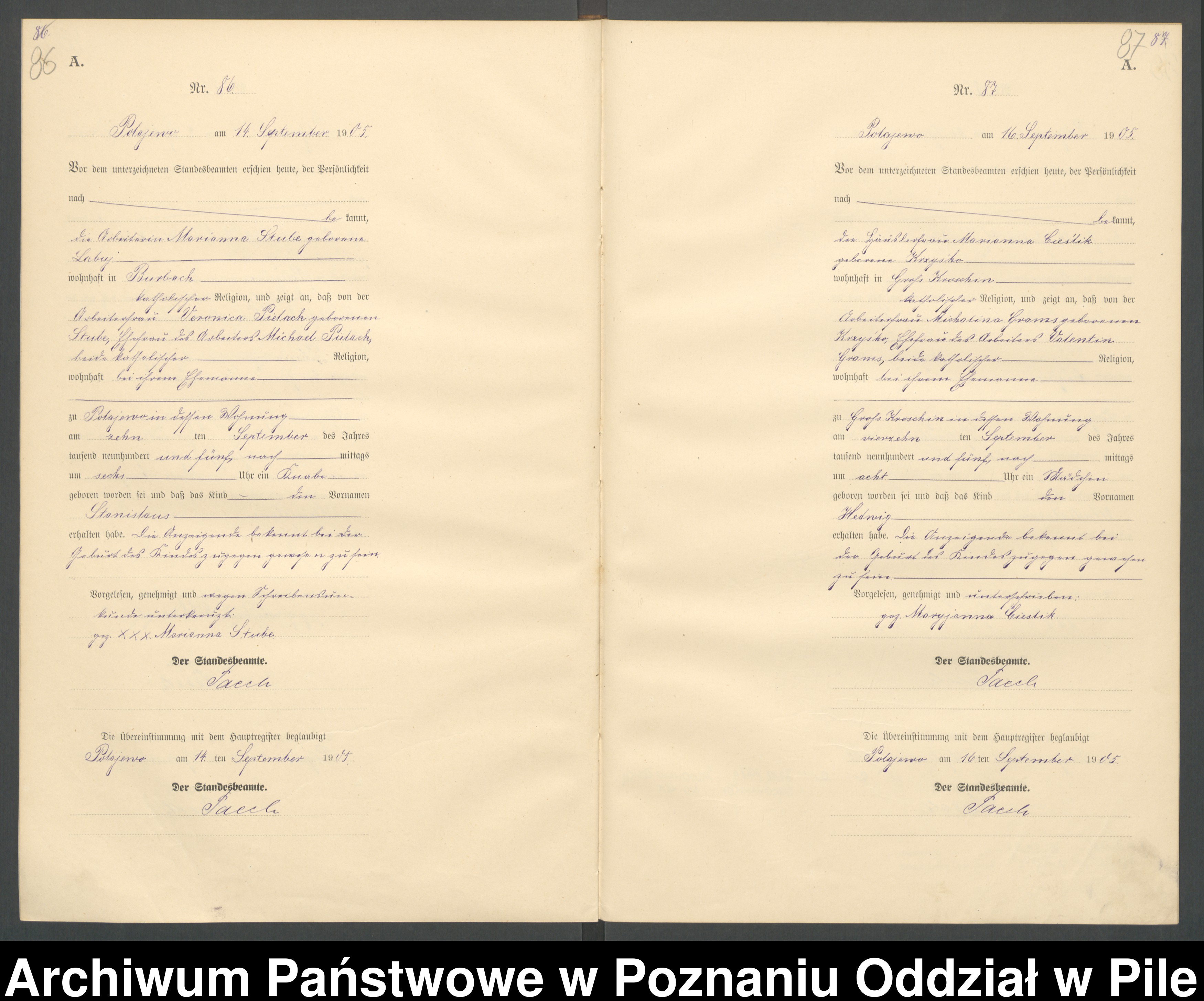 Skan z jednostki: Księga urodzeń