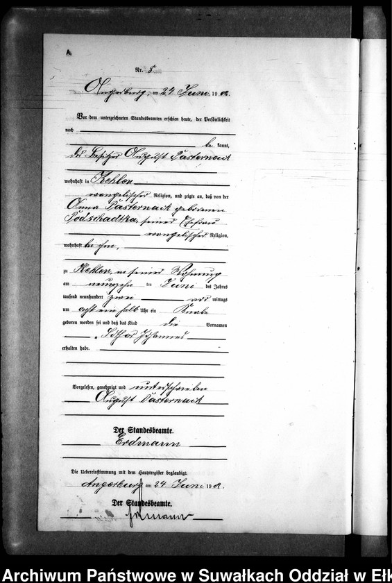 image.from.unit.number "Geburts-Neben-Register des Preussischen Standes-Amtes Kehlen Kreis Angerburg"