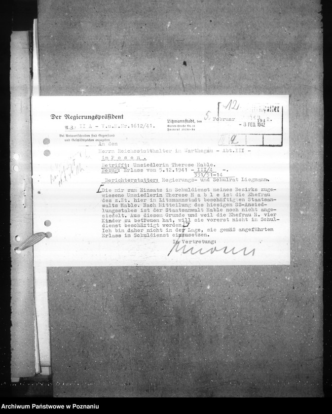 Obraz 16 z jednostki "Einstellungen und Versetzungen der Lehrkräfte"