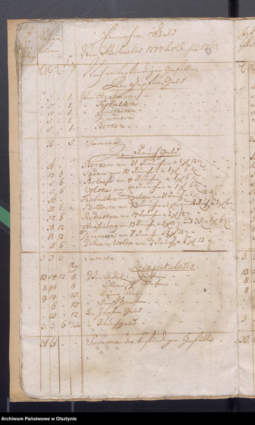 image.from.unit.number "Kobultische Kirchen Jahres Rechnung über Einnahme und Ausgabe Geld"