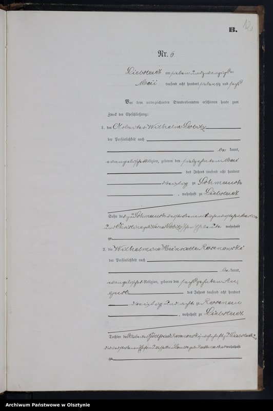 Obraz 14 z jednostki "Heiraths-Neben-Register Nr 1 - 16"