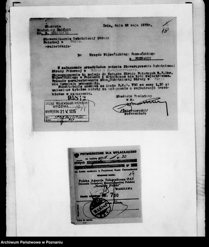 Obraz 20 z jednostki "/Stowarzyszenie ochotniczej straży pożarnej powiatu żnińskiego/ litery od N-Z"