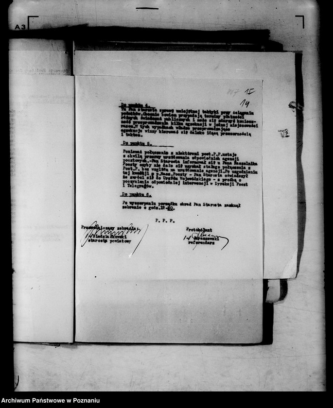 Obraz 17 z jednostki "Protokoły z zebrań periodycznych I instancji /naczelników władz i urzędów niezespolonych z terenu poszczególnych powiatów omawiające ogólną sytuację polityczną i społeczno-gospodarczą"