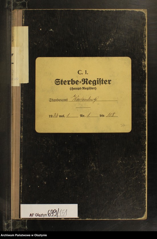 image.from.unit.number "Sterbe-Haupt-Register Nr 1 - 118"