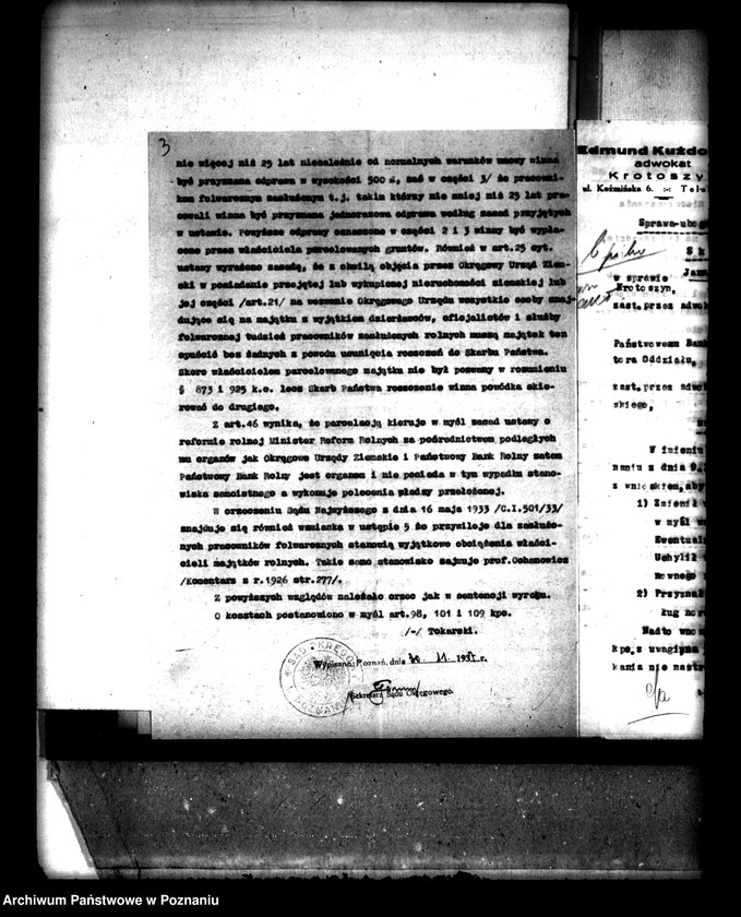 Obraz 7 z jednostki "Jan Swędrowski c/a P.B.R. o odprawę z art. 44 z dóbr krotoszyńskich"