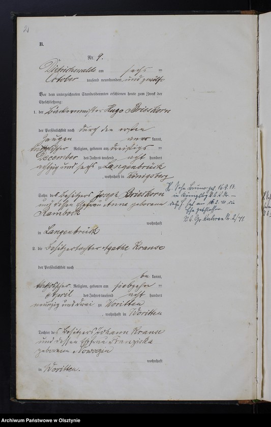 image.from.unit.number "Heiraths-Haupt-Register Nr 9,14,15,16/1912, 1-14/1913, 1-9/1914, 1-4/1916, 1-14/1917, 1-16/1918, 1-20,20-43/1919, 2/1920"