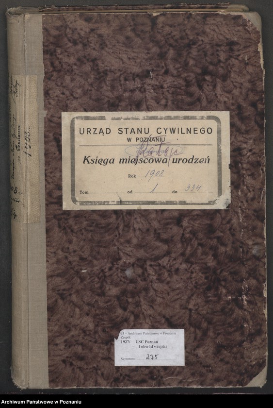 Obraz 2 z jednostki "Księga miejscowa urodzeń"