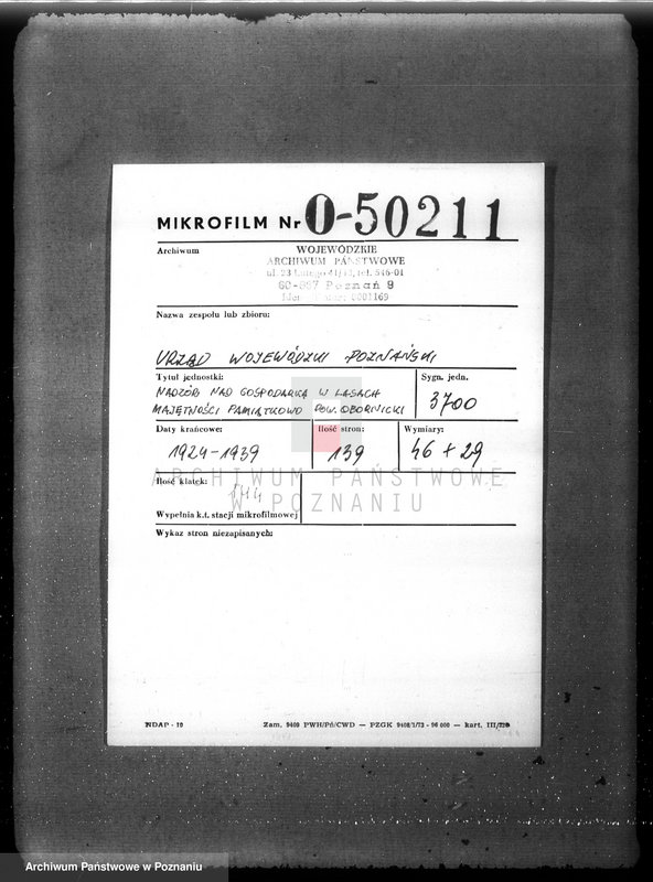 Obraz 2 z jednostki "Nadzór nad gospodarką w lasach majętności Pamiątkowo powiat obornicki"