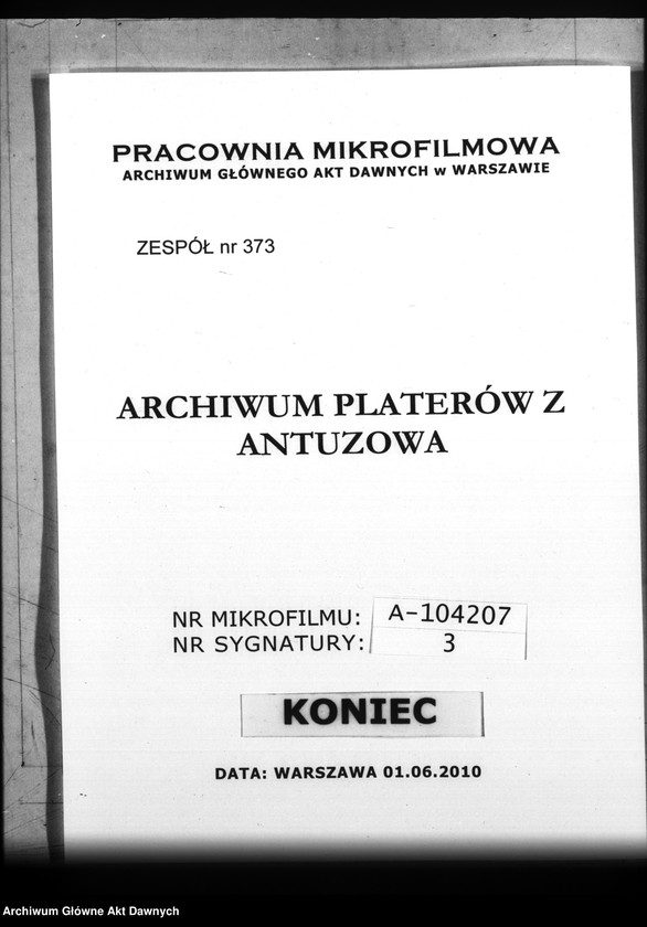 Obraz z zespołu "Archiwum Platerów z Antuzowa"