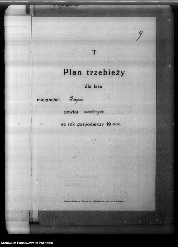 Obraz 13 z jednostki "Plan urządzenia gospodarstwa leśnego lasu majątku Strzępiń w powiecie nowotomyskim 1932-1942"