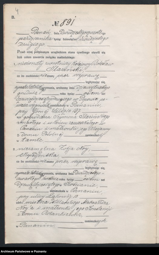 Obraz 6 z jednostki "Księga miejscowa małżeństw tom IV [Rejestr główny małżeństw]"