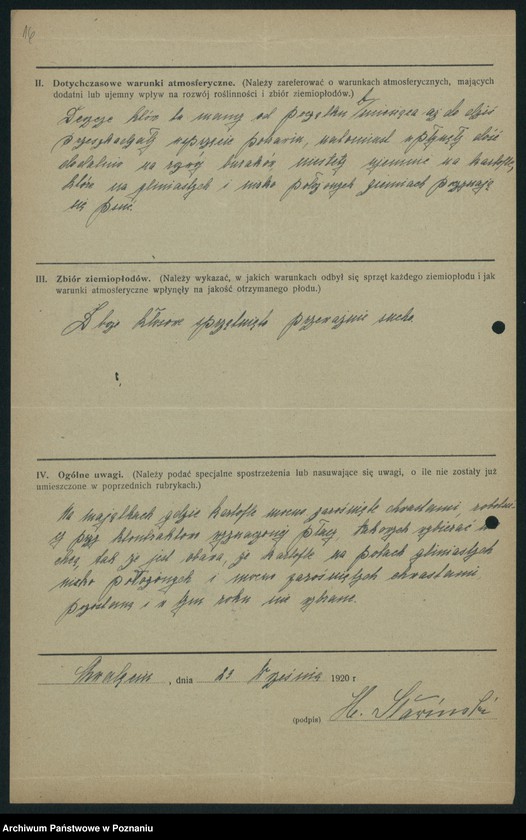 Obraz 18 z jednostki "[Sprawozdanie o stanie i zbiorze ziemiopłodów w miesiącach wrześniu i październiku 1920 w poszczególnych powiatach]"