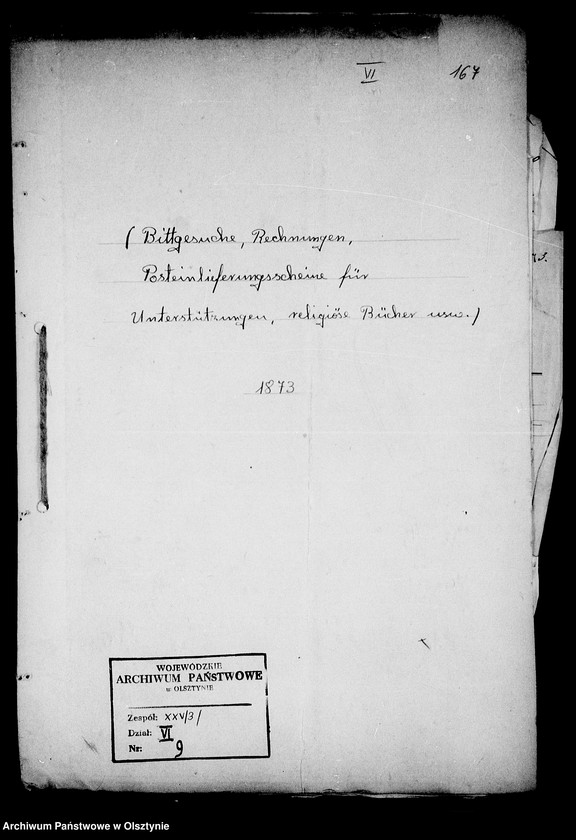 image.from.unit.number "/Rechnungen, Bittgesuche, Posteinlieferungsscheine für Unterstützungen religiöse Bücher u. a. /"