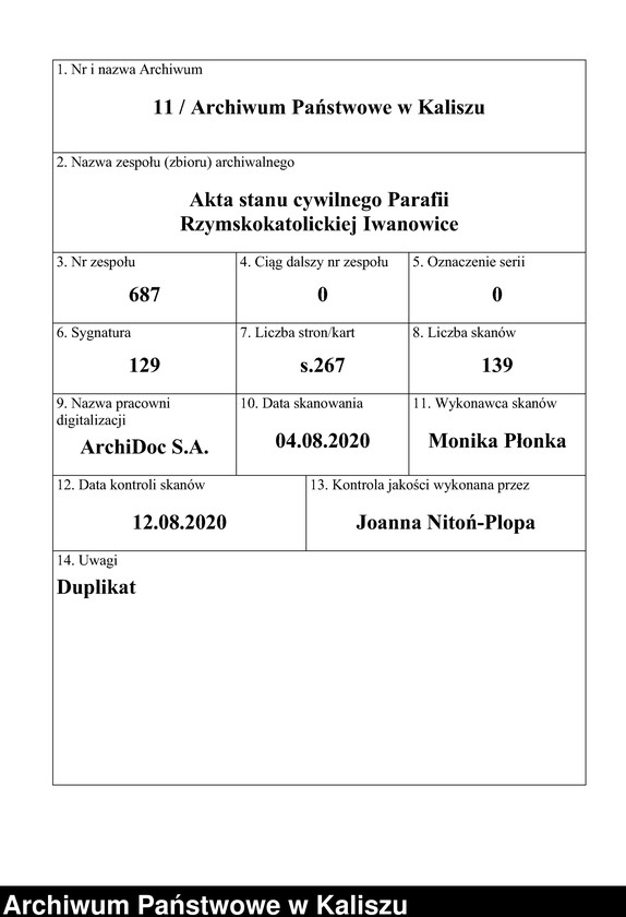Obraz 1 z jednostki "Дубликатъ актовъ о рожденiи, бракосочетанiи и смерти"