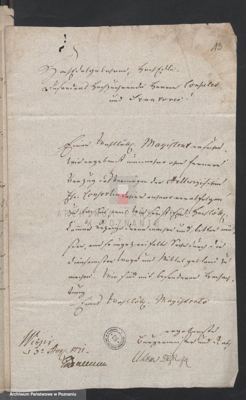 image.from.unit.number "Rekwizycje władz miasta Winska (Winzig) w sprawie: 1. zamożności chirurga Hellinda, 2. zaświadczenia dla dzieci po zmarłym Janie Fryderyku Trauwaldzie; język niemiecki"