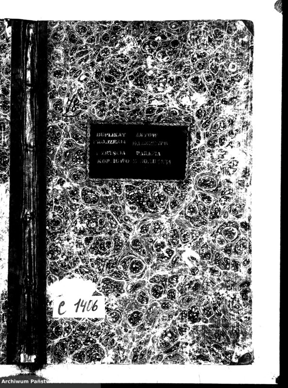 image.from.unit.number "Duplikat Aktów Urodzenia, Małżeństwa i Zeyscia Parafia Kopciowo z Roku 1854"
