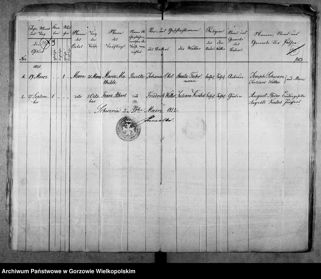 image.from.unit.number "Duplikate der Kirchenbücher über die katholischen Einwohner von: Morrn (Murzynowo), Alexandersdorf (Gościnowo), Johanneswunsch (Dobrojewo)"