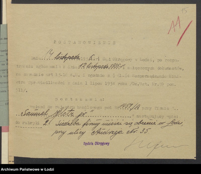 Obraz 17 z jednostki "Samuel Klotz- skład towarów manufakturowych"