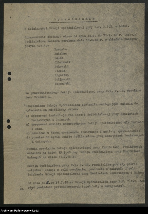 Obraz 10 z jednostki "Sprawozdania Sekcji Spółdzielczej [oraz protokół i rezolucja z wojewódzkiej narady spółdzielczej]"