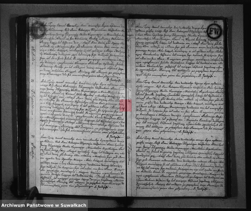 Obraz 16 z jednostki "Akta Urodzonych Gminy Filipowskiey od Dnia 1-go Stycznia 1818 R-u"