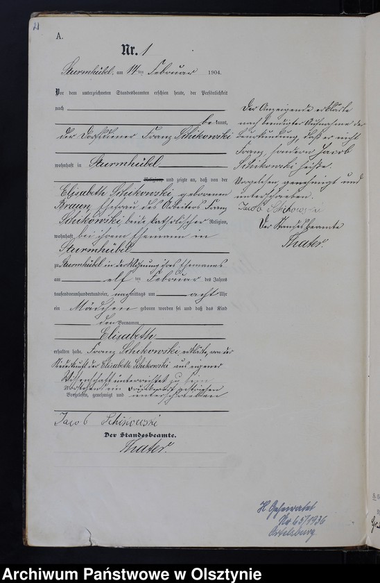 Obraz z jednostki "Geburts-Haupt-Register Nr 1 - 29"
