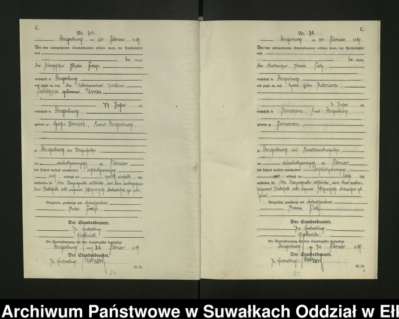 image.from.unit.number "[Sterbe - Register (Neben - Register) Standesamt Angerburg einschl. der Bezirke Gross Strengeln, Kehlen und Prinowen]"