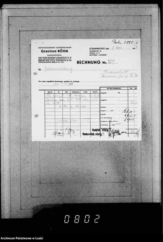 Obraz 12 z jednostki "[Pokwitowania robotników za rozładowanie wagonów i kwity furmanów za zwózkę towarów]"