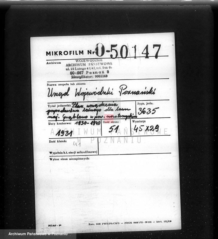 Obraz 2 z jednostki "Plan urządzenia gospodarstwa leśnego dla lasu majętności Grąblewo w powiecie nowotomyskim"