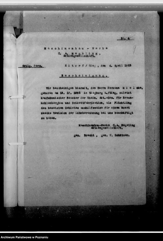 Obraz 13 z jednostki "Milke, Hermann, Verwaltungsangestellter"