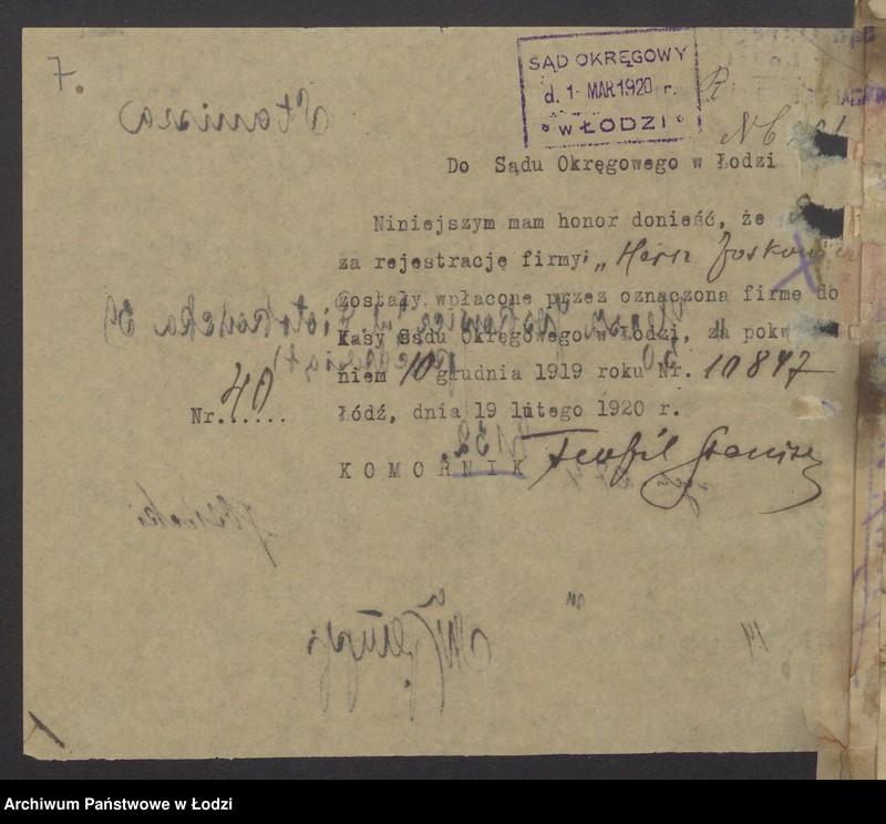 Obraz 9 z jednostki "Hersz Joskowicz - sprzedaż manufaktury i gotowej garderoby"